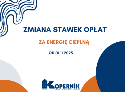 Zmiana stawek opłat za energię cieplną od 01.10.2025  r.